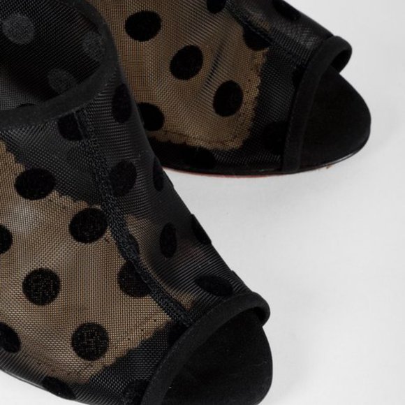 Charlotte Olympia Black Polka Dot Fringe Wedges - Picture 6 of 9